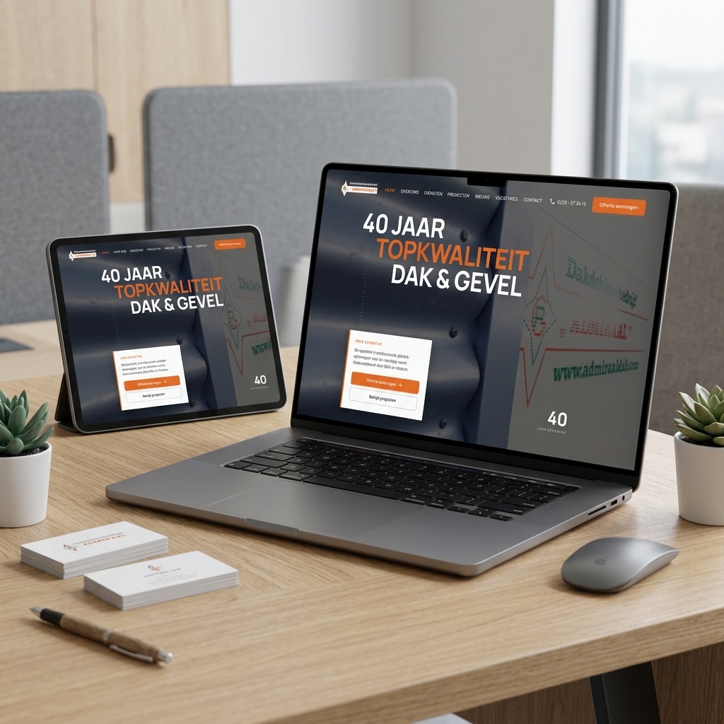Nieuwe moderne website voor Dakdekkersbedrijf Admiraal